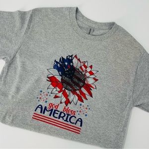 God Bless America Sunflower DTF Gildan T-Shirt (Women’s)